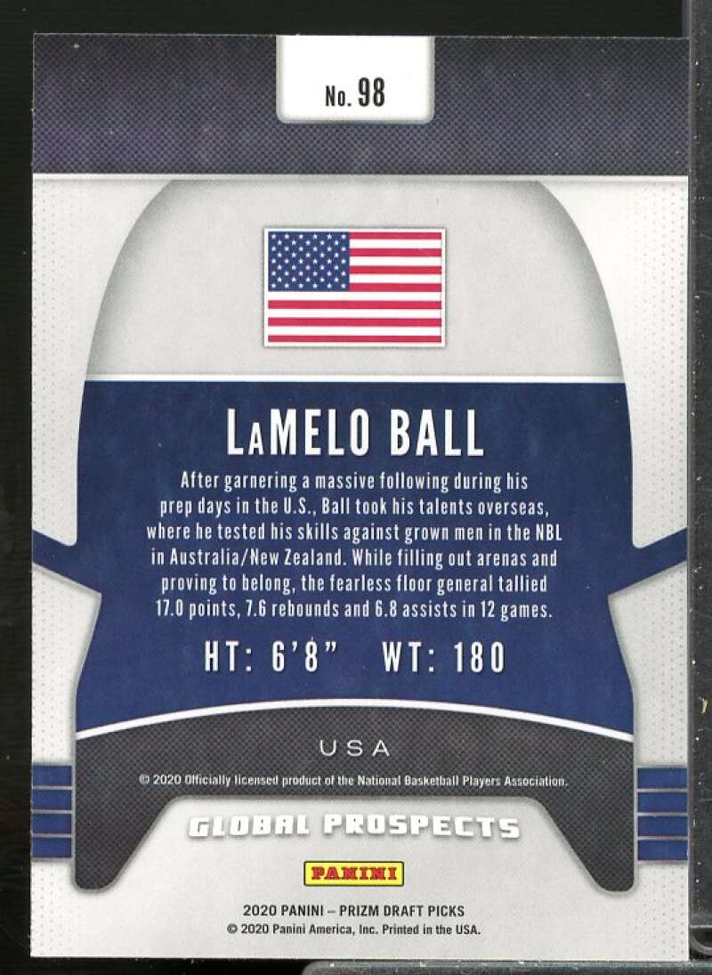 LaMelo Ball GP Rookie Card 2020-21 Panini Prizm Draft Picks #98  Image 2