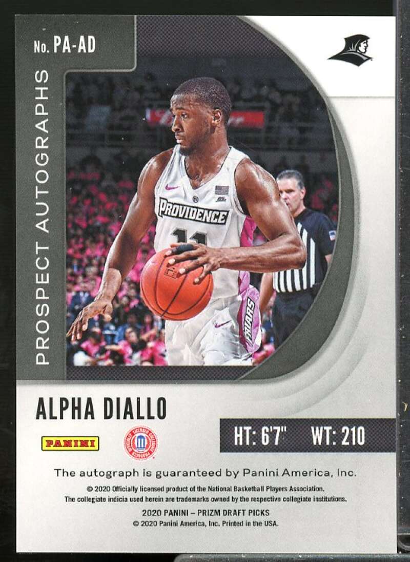 Alpha Diallo Rookie 2020-21 Panini Prizm Draft Picks Prospect Autographs #61  Image 2