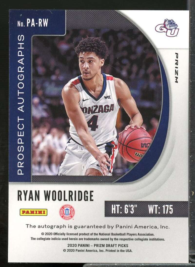 Ryan Woolridge 2020-21 Panini Prizm Draft Picks Prospect Autographs Hyper #63  Image 2