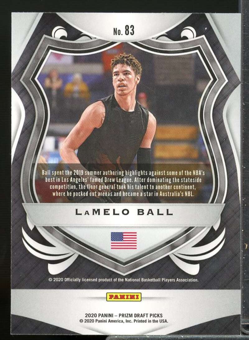 LaMelo Ball CR Rookie Card 2020-21 Panini Prizm Draft Picks #83  Image 2