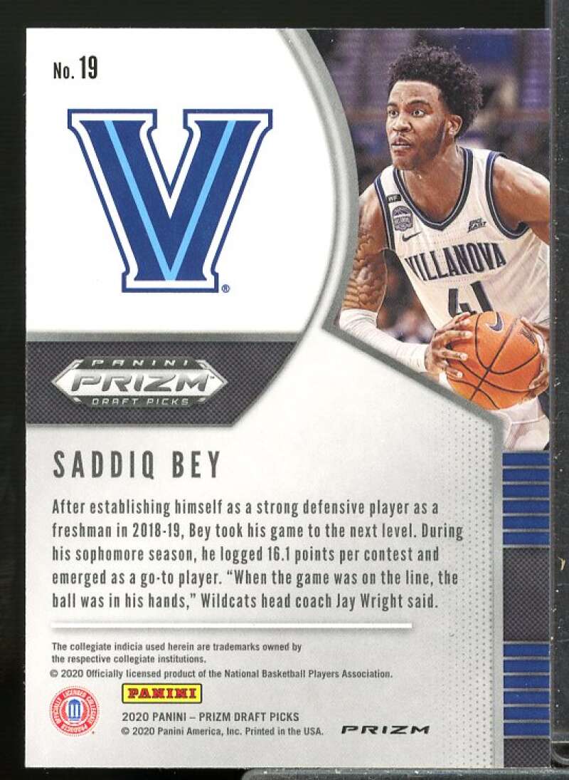 Saddiq Bey Rookie Card 2020-21 Panini Prizm Draft Picks Prizms Green #19  Image 2