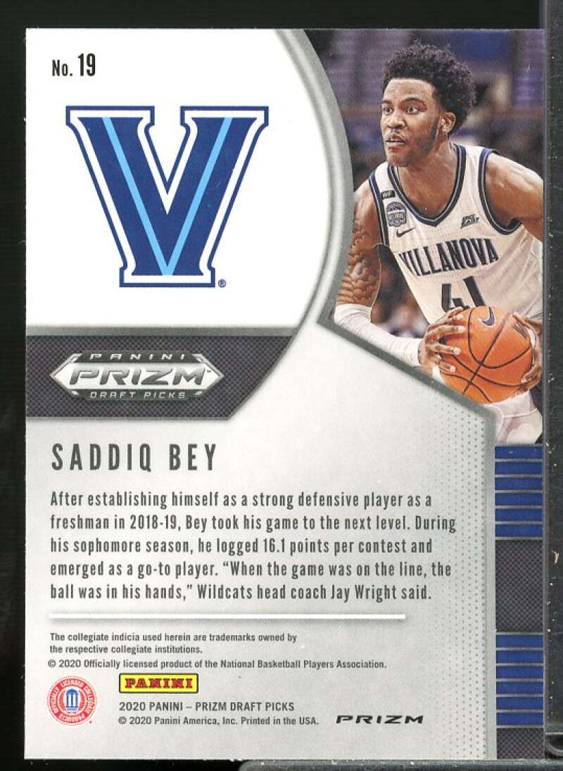 Saddiq Bey Rookie Card 2020-21 Panini Prizm Draft Picks Prizms Ruby Wave #19  Image 2