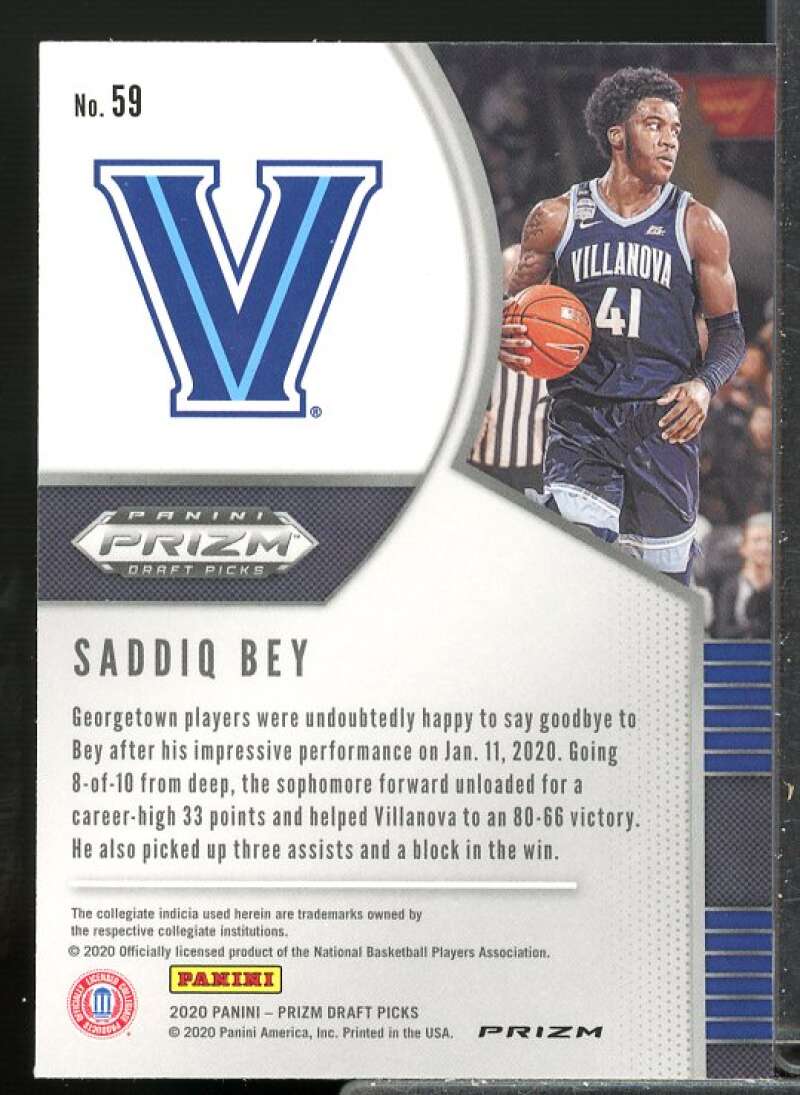 Saddiq Bey Rookie Card 2020-21 Panini Prizm Draft Picks Prizms Red Ice #59  Image 2