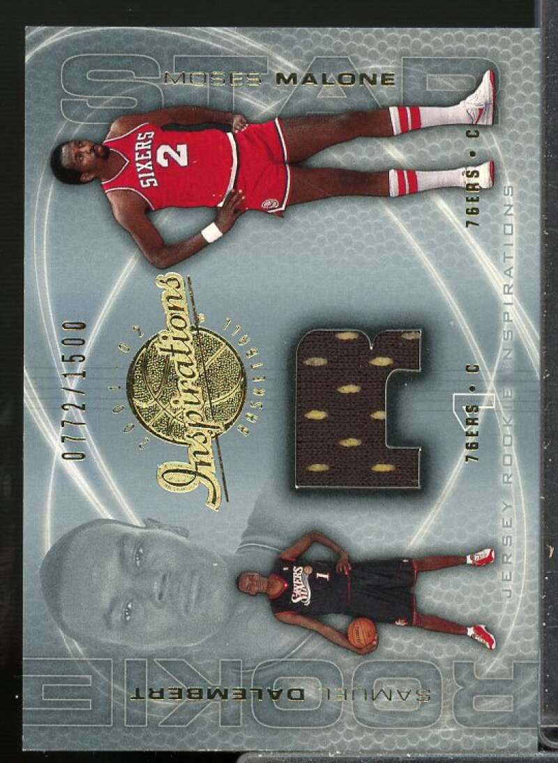 Samuel Dalembert JSY RC/Moses Malone Card 2001-02 Upper Deck Inspirations #124  Image 1
