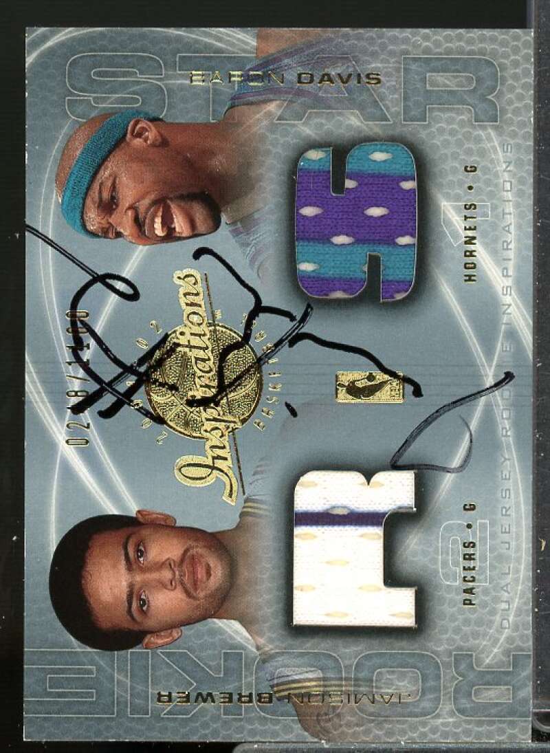 Baron Davis JSY/Jamison Brewer JSY RC In Person Autograph 2001 Inspiration #131  Image 1