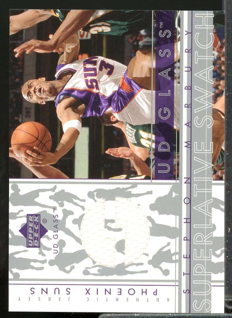 Stephon Marbury Card 2002-03 UD Glass Superlative Swatch #SMS  Image 1