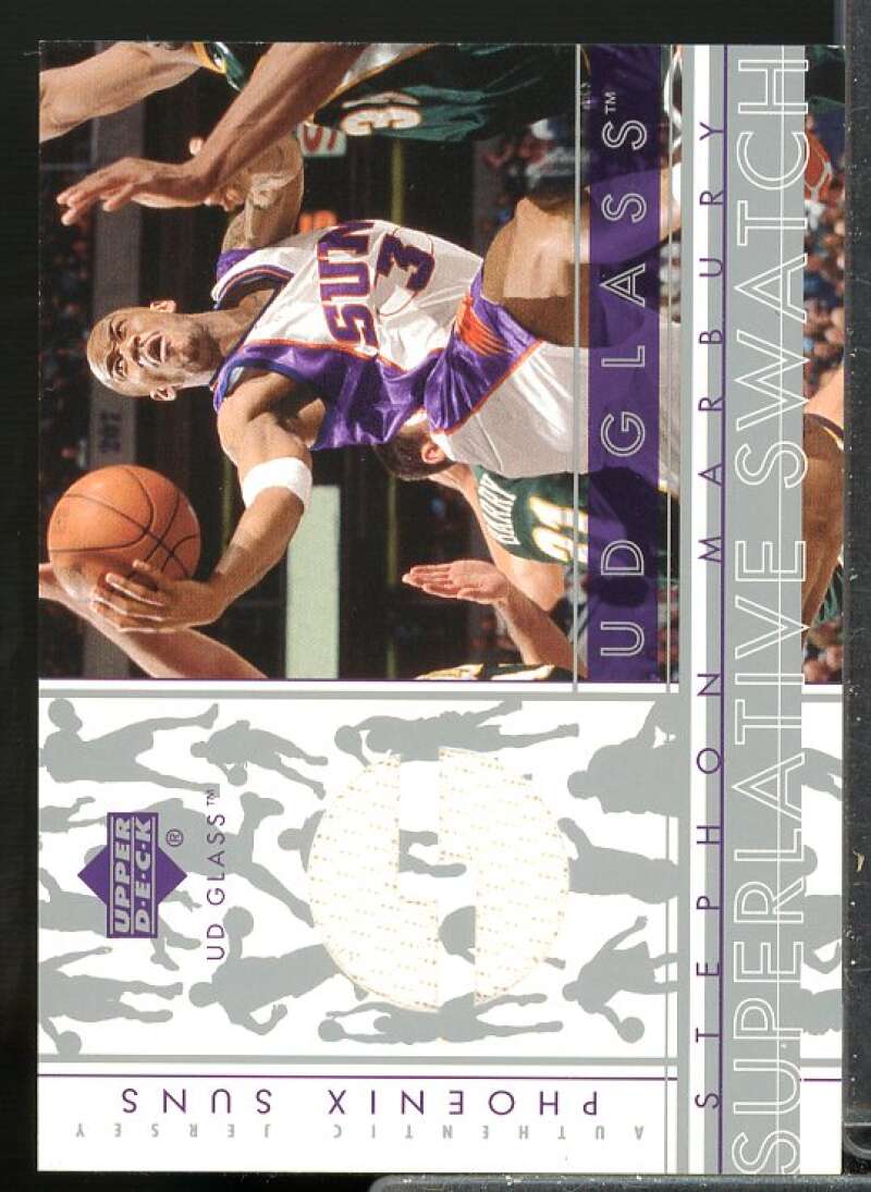 Stephon Marbury Card 2002-03 UD Glass Superlative Swatch #SMS  Image 1