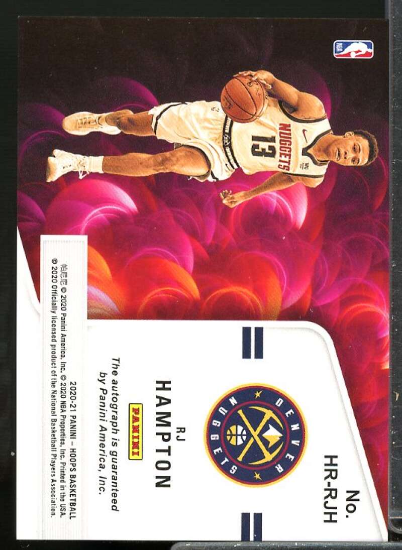 RJ Hampton Rookie Card 2020-21 Hoops Hot Signatures Rookies Green #22  Image 2