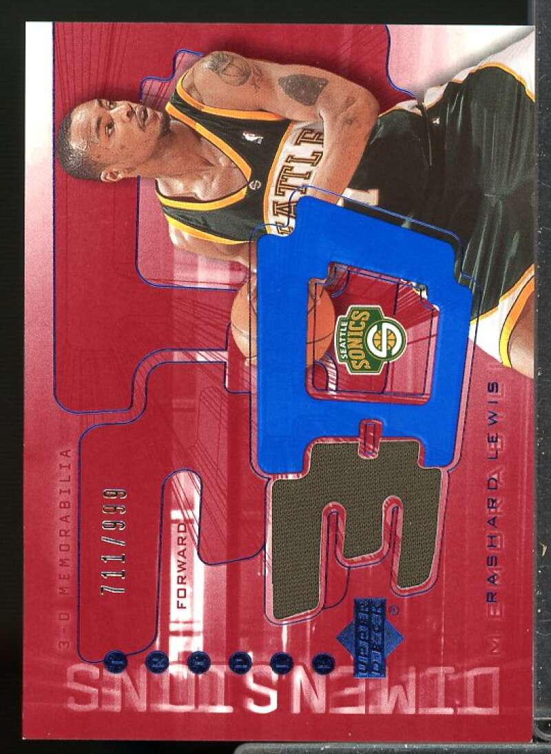 Rashard Lewis Card 2003-04 Upper Deck Triple Dimensions 3-D Warmups #W39  Image 1