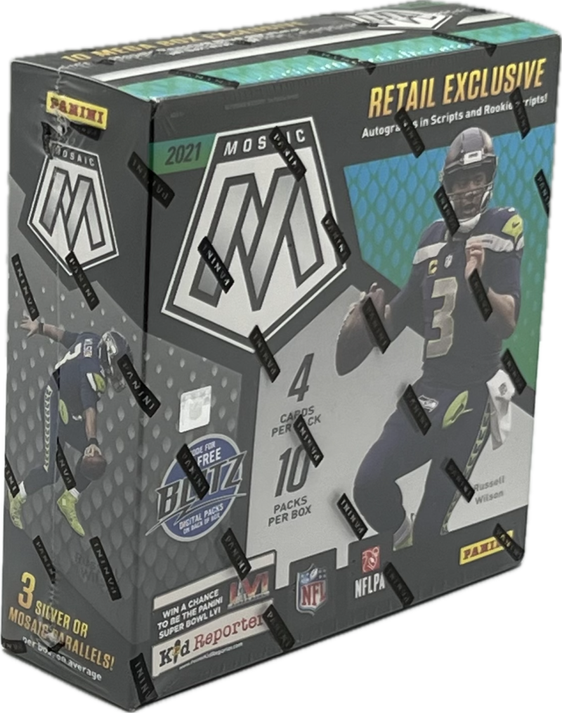 2021 Panini Mosaic Football Mega Box (Reactive Blue Parallels!) Image 2