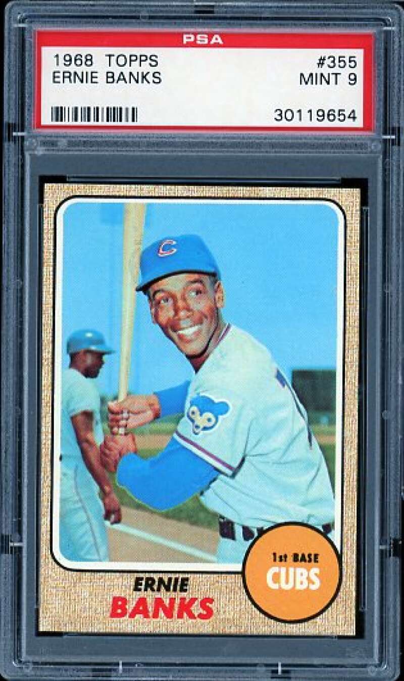 Ernie Banks Card 1968 Topps #355 PSA 9 Image 1