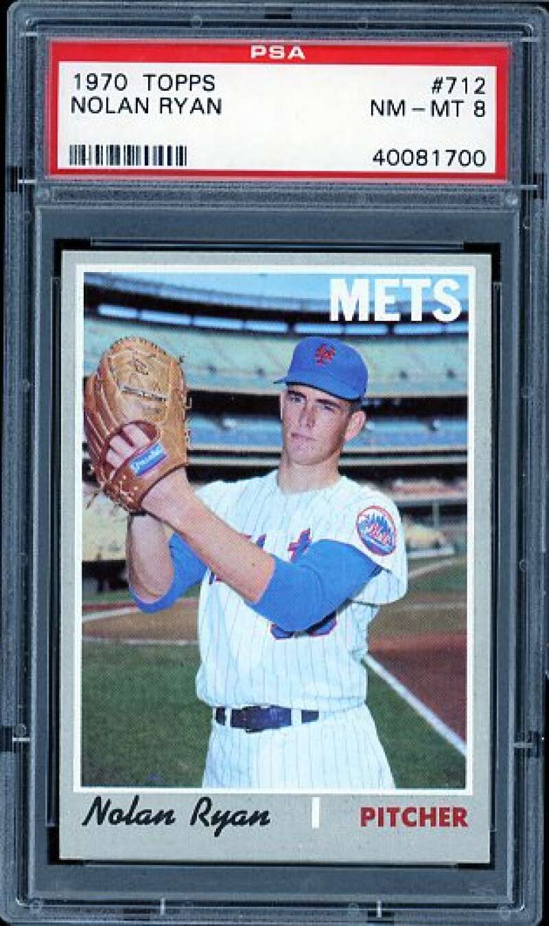 Nolan Ryan Card 1970 Topps #712 PSA 8 Image 1