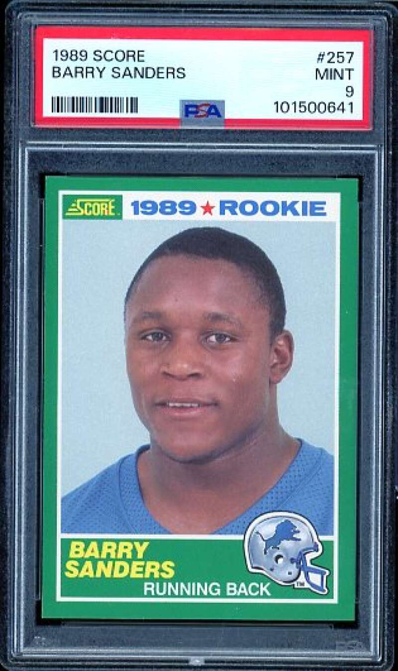 Barry Sanders Rookie Card 1989 Score #257 PSA 9 Image 1