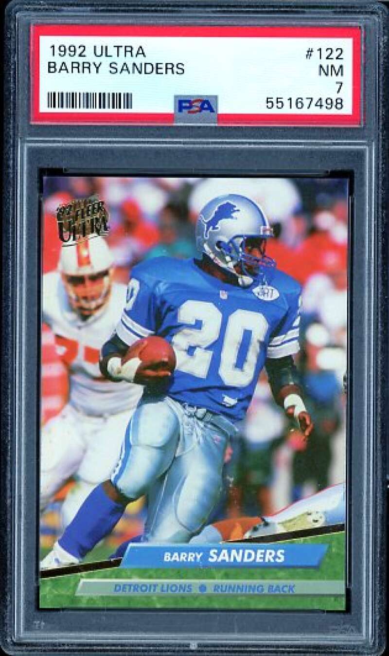 Barry Sanders Card 1992 Ultra #122 PSA 7 Image 1