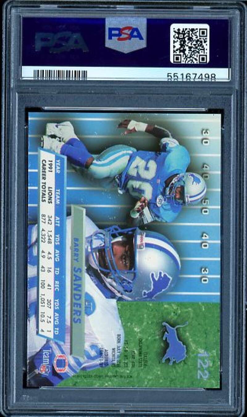 Barry Sanders Card 1992 Ultra #122 PSA 7 Image 2