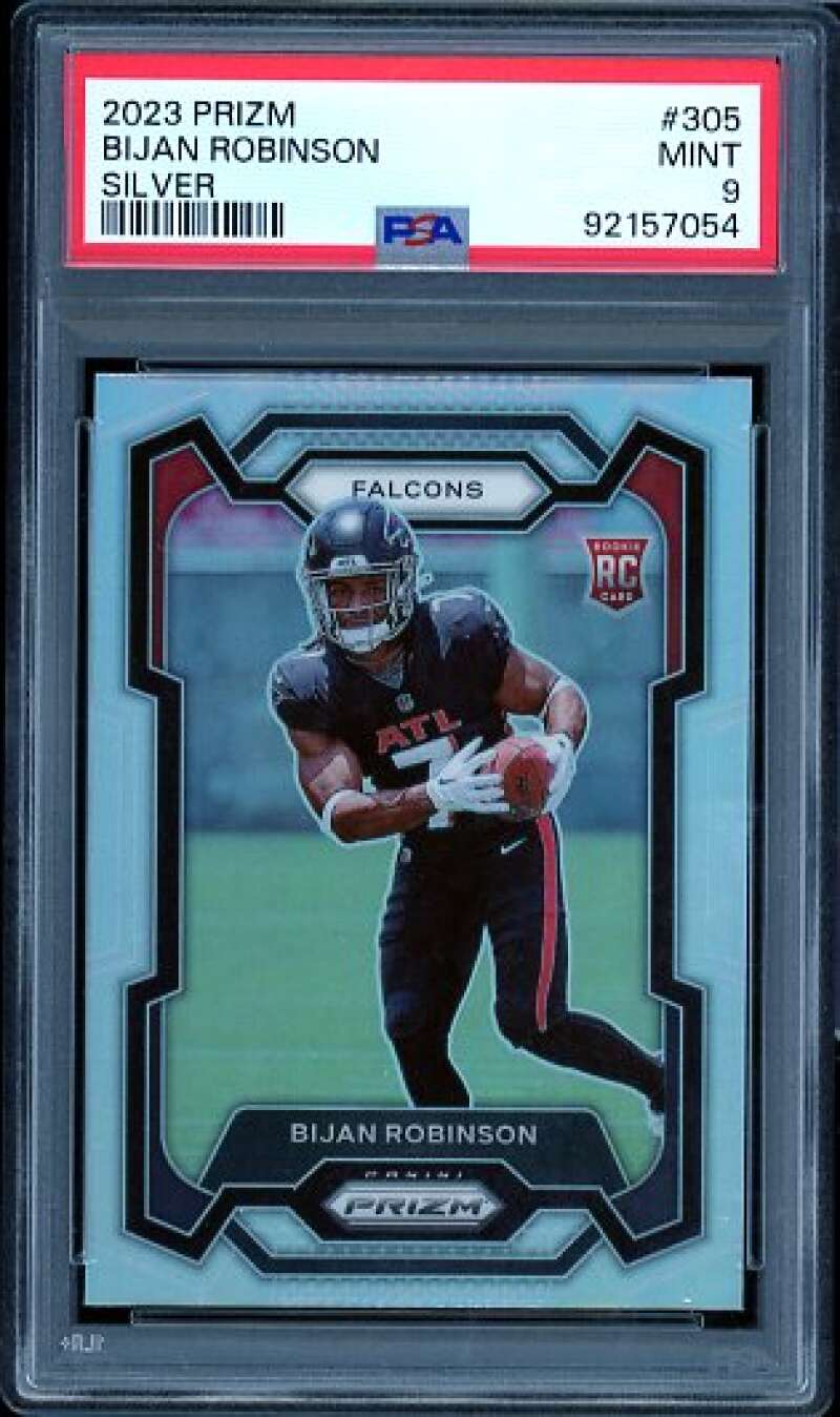 Bijan Robinson Rookie Card 2023 Prizm Silver #305 PSA 9 Image 1