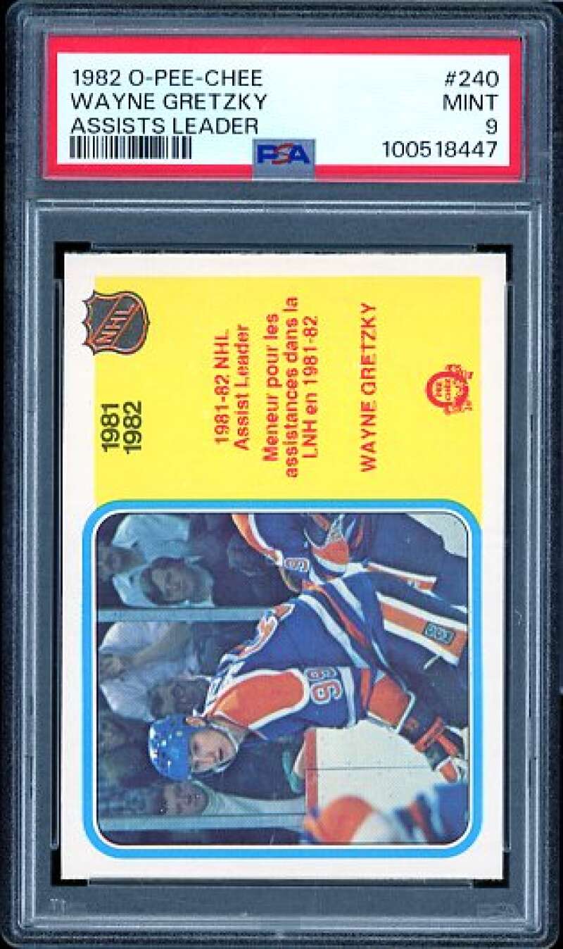 Wayne Gretzky Card 1982-83 O-Pee-Chee #240 PSA 9 Image 1