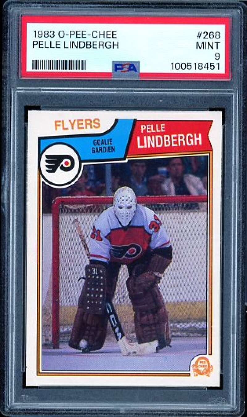 Pelle Lindbergh Rookie Card 1983-84 O-Pee-Chee #268 PSA 9 Image 1