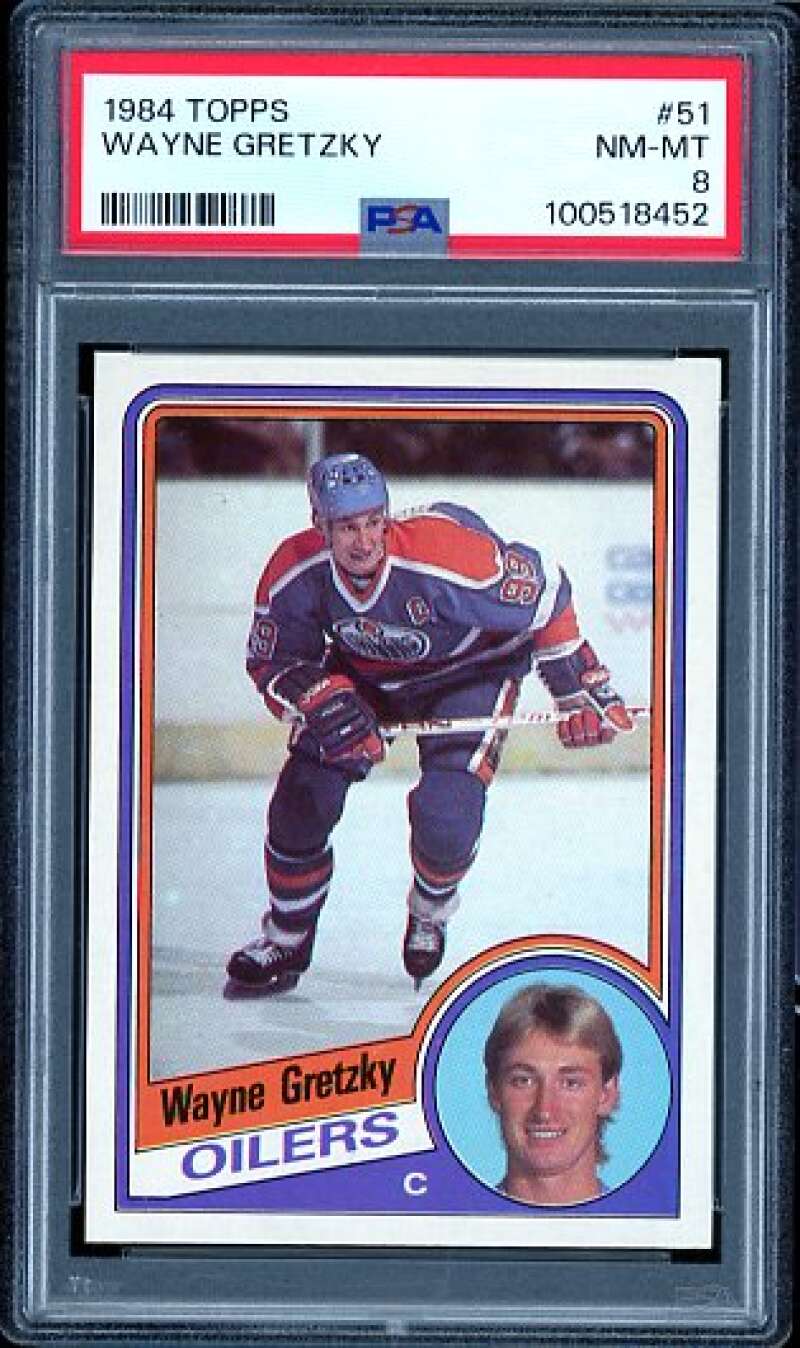 Wayne Gretzky Card 1984-85 Topps #51 PSA 8 Image 1