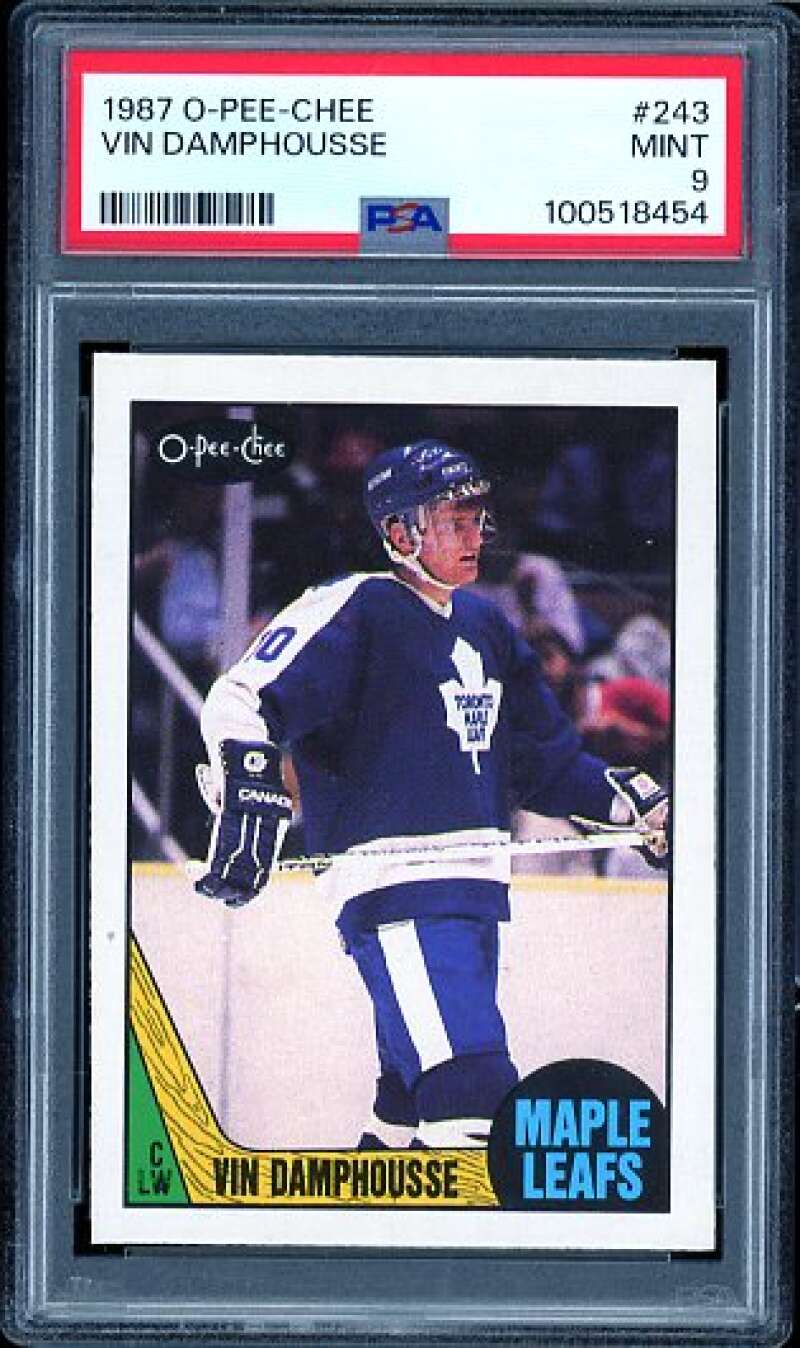 Vin Damphousse Rookie Card 1987 O-Pee-Chee #243 PSA 9 Image 1