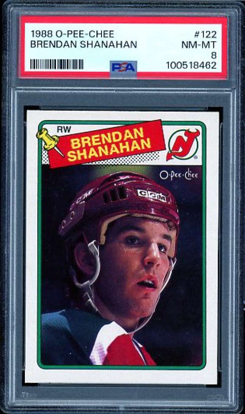 Brendan Shanahan Rookie Card 1988-89 O-Pee-Chee #122 PSA 8 Image 1