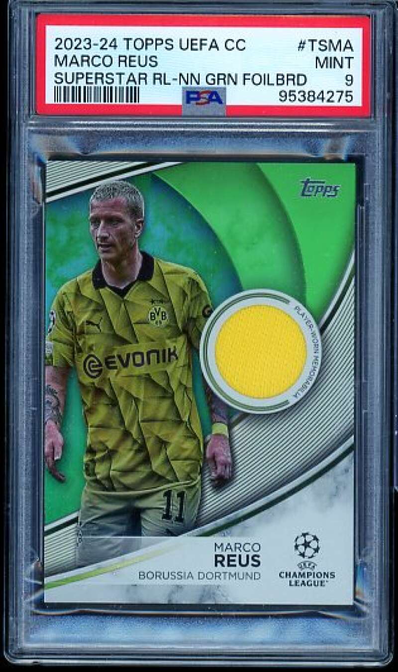 Marco Reus 2023-24 Topps UEFA CC Superstar NN Green Foil (pop 1) #TSMA PSA 9 Image 1