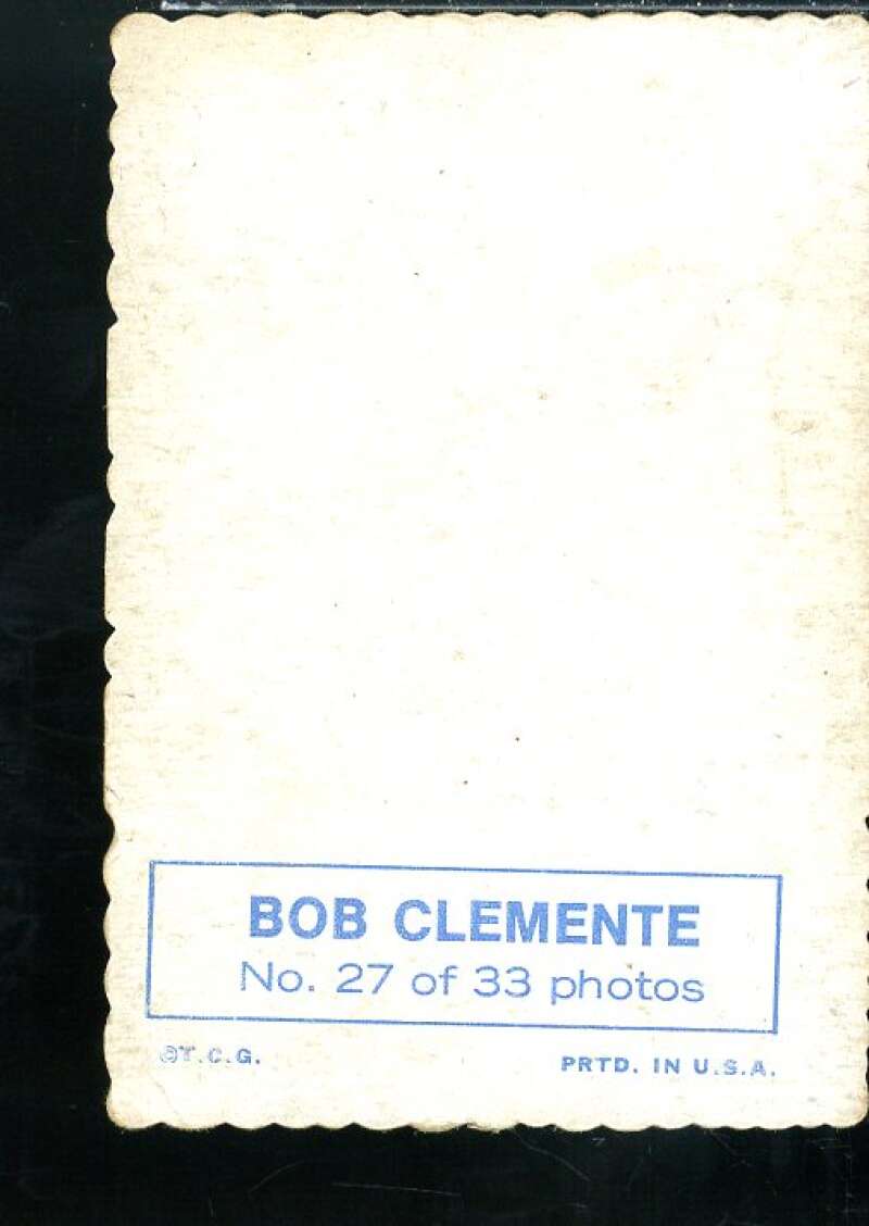 Roberto Clemente Card 1969 Topps Deckle Edge #27  Image 2