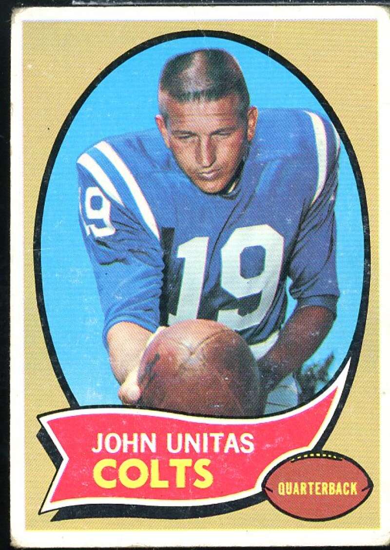 Johnny Unitas Card 1970 Topps #180  Image 1