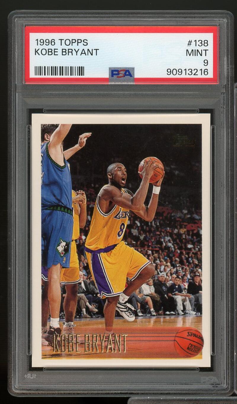 Kobe Bryant Rookie Card 1996-97 Topps #138 PSA 9 Image 1