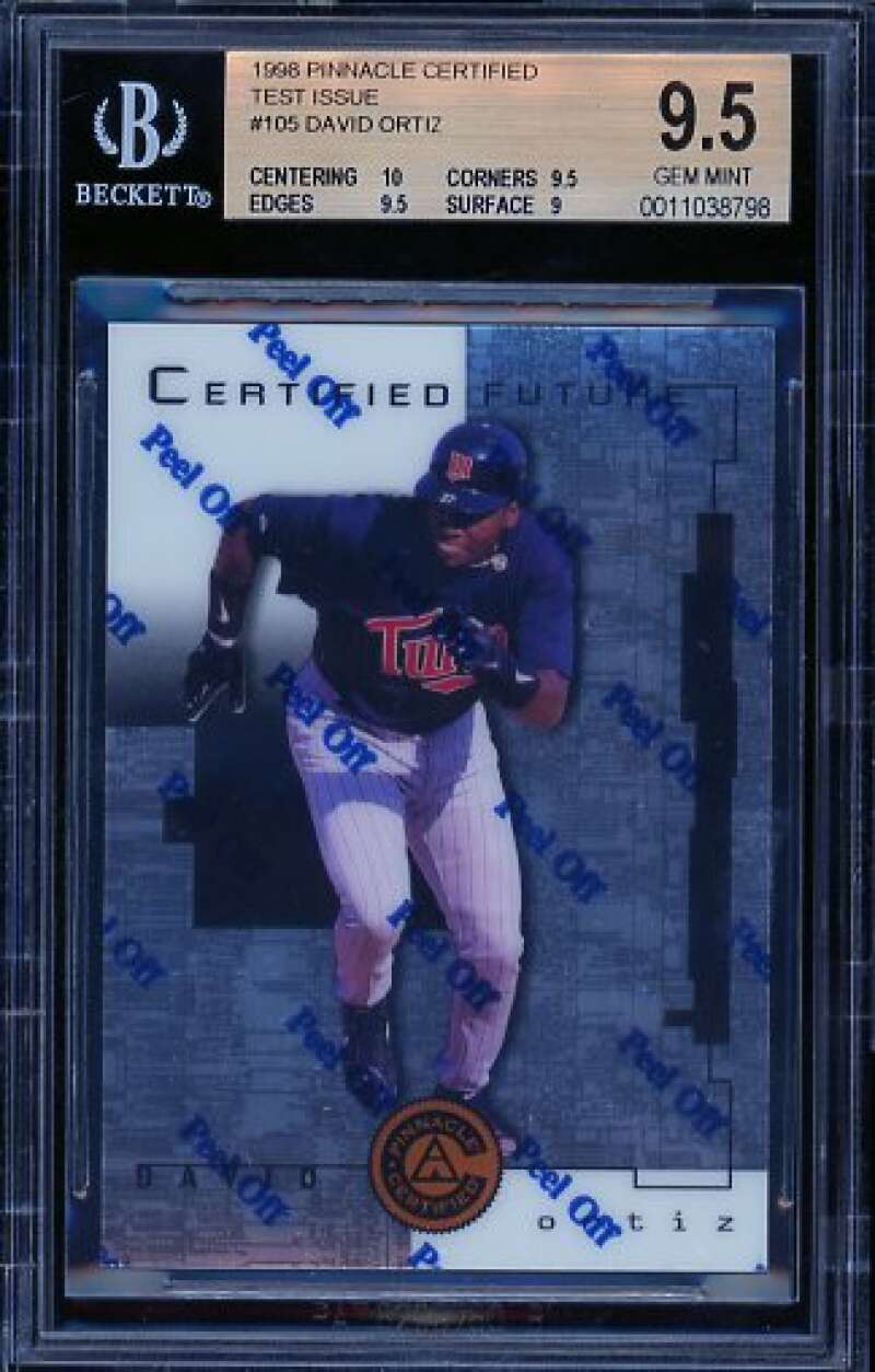 David Ortiz Rookie Card 1998 Pinnacle Certified Test Issue #105 BGS 9.5 Image 1