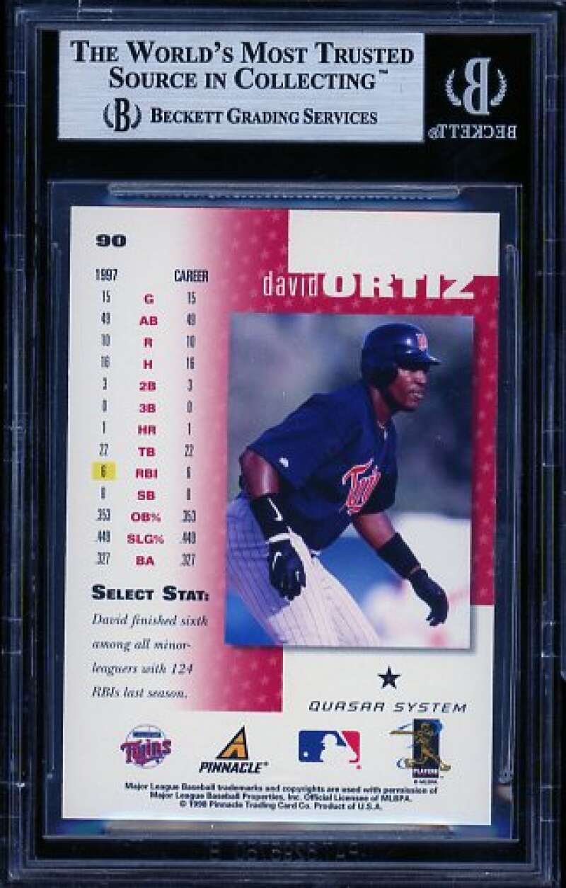 David Ortiz Rookie Card 1998 Select #90 BGS 9 Image 2