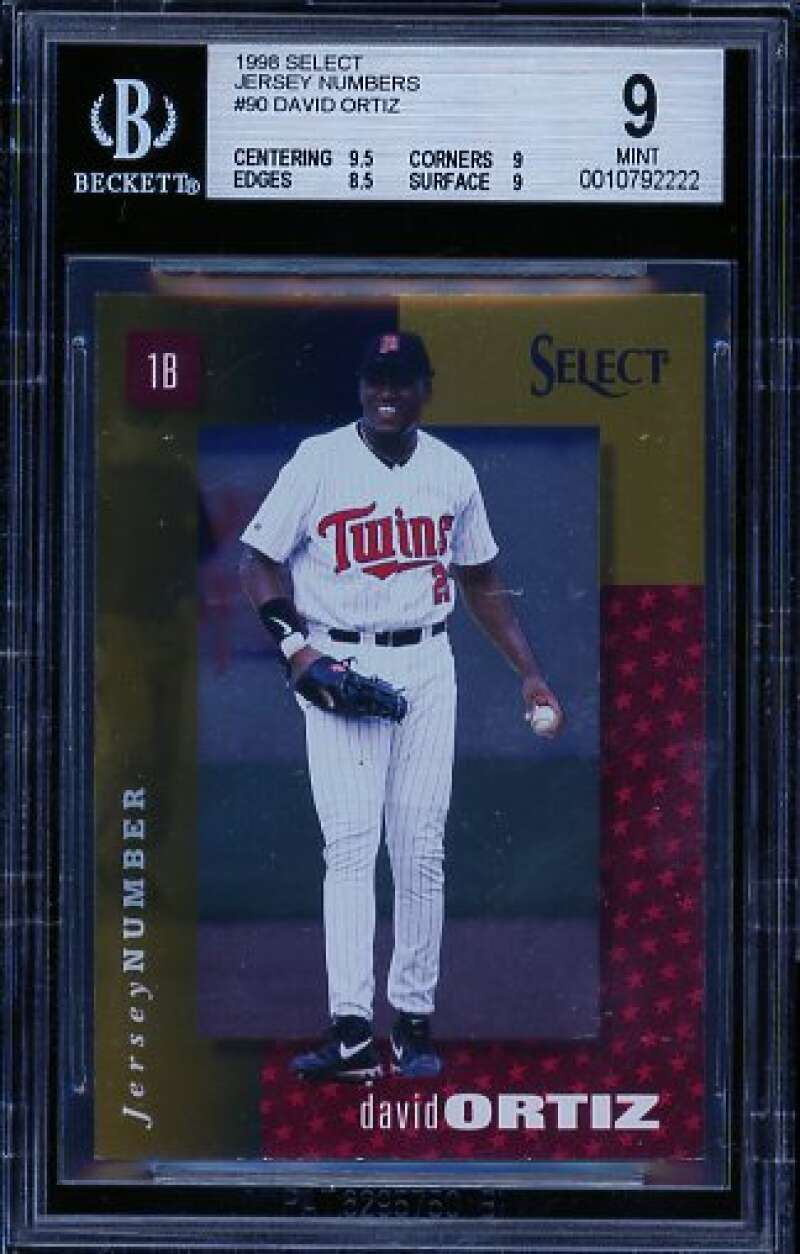 David Ortiz Rookie Card 1998 Select Jersey Numbers #90 BGS 9 Image 1