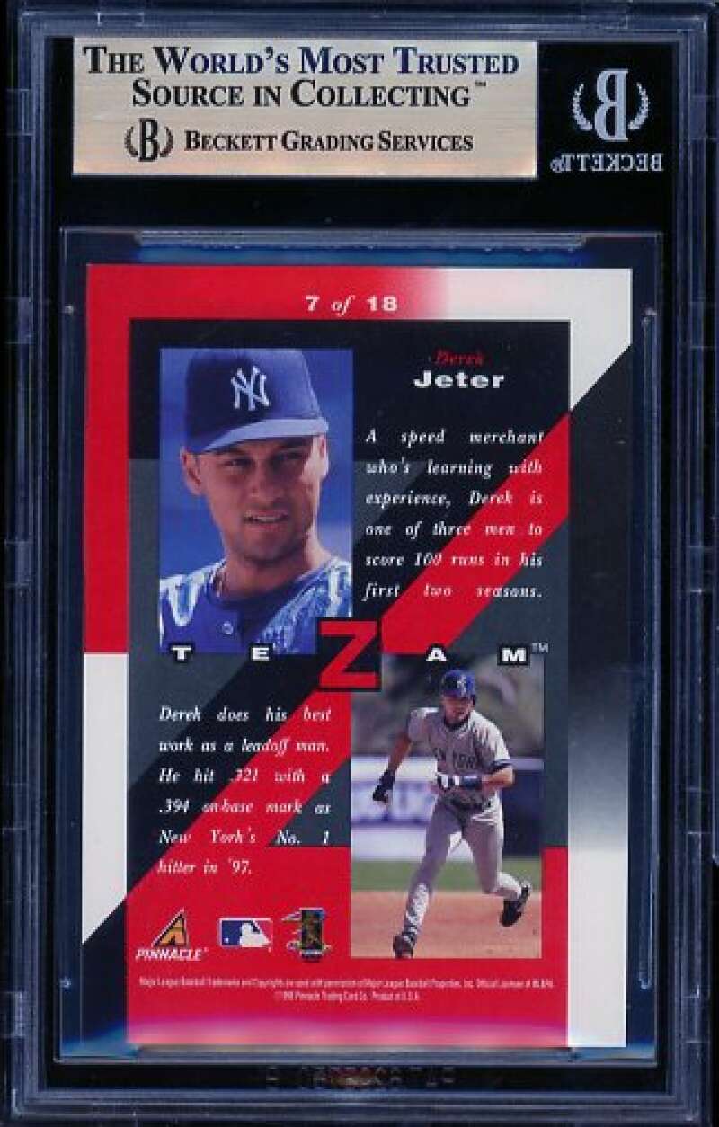 Derek Jeter Card 1998 Zenith Z-Team #7 (pop 2) BGS 9.5 Image 2