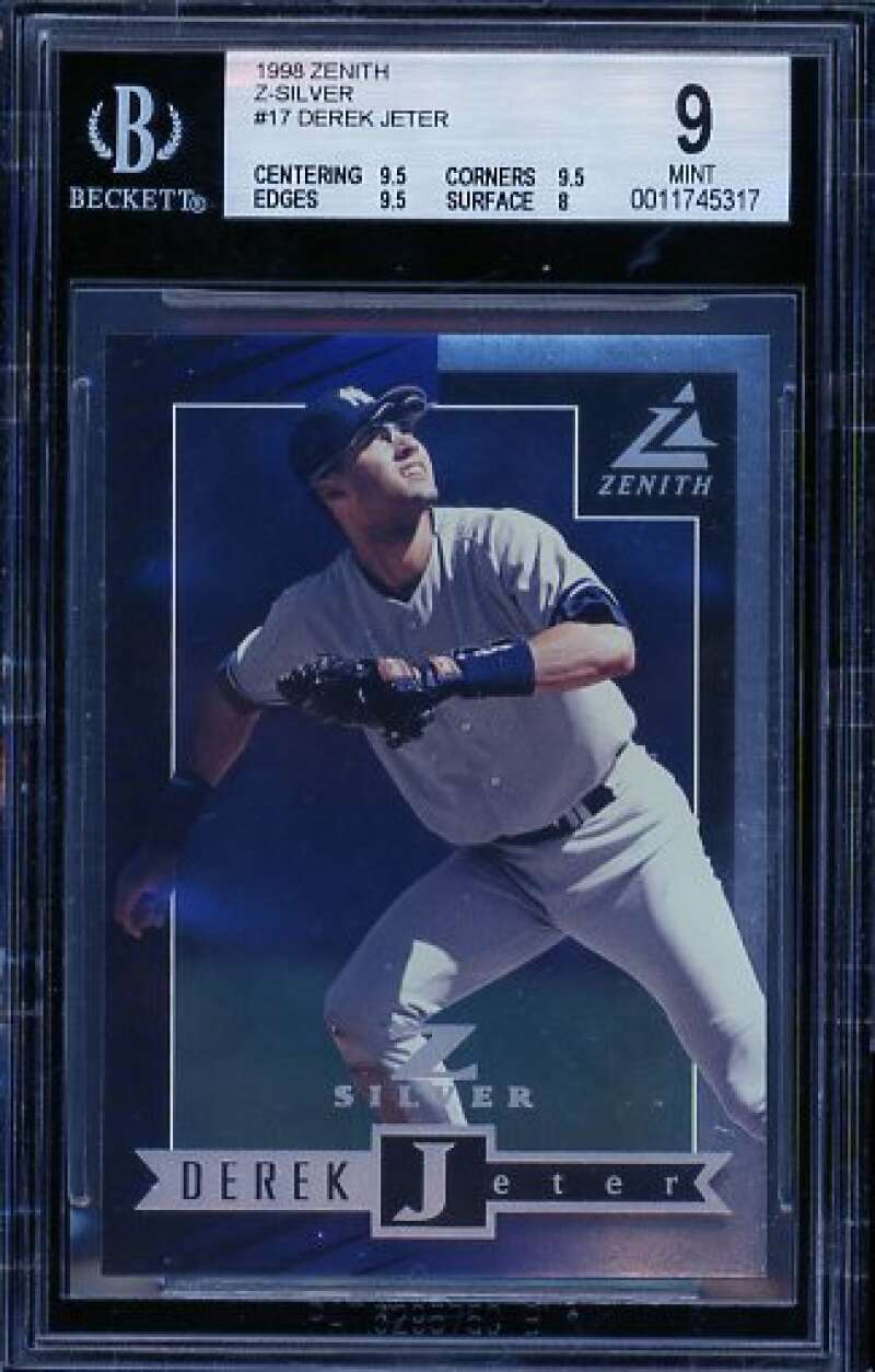 Derek Jeter Card 1998 Zenith Z-Silver #17 (pop 1) BGS 9 Image 1