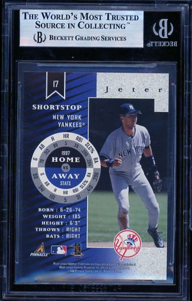 Derek Jeter Card 1998 Zenith Z-Silver #17 (pop 1) BGS 9 Image 2