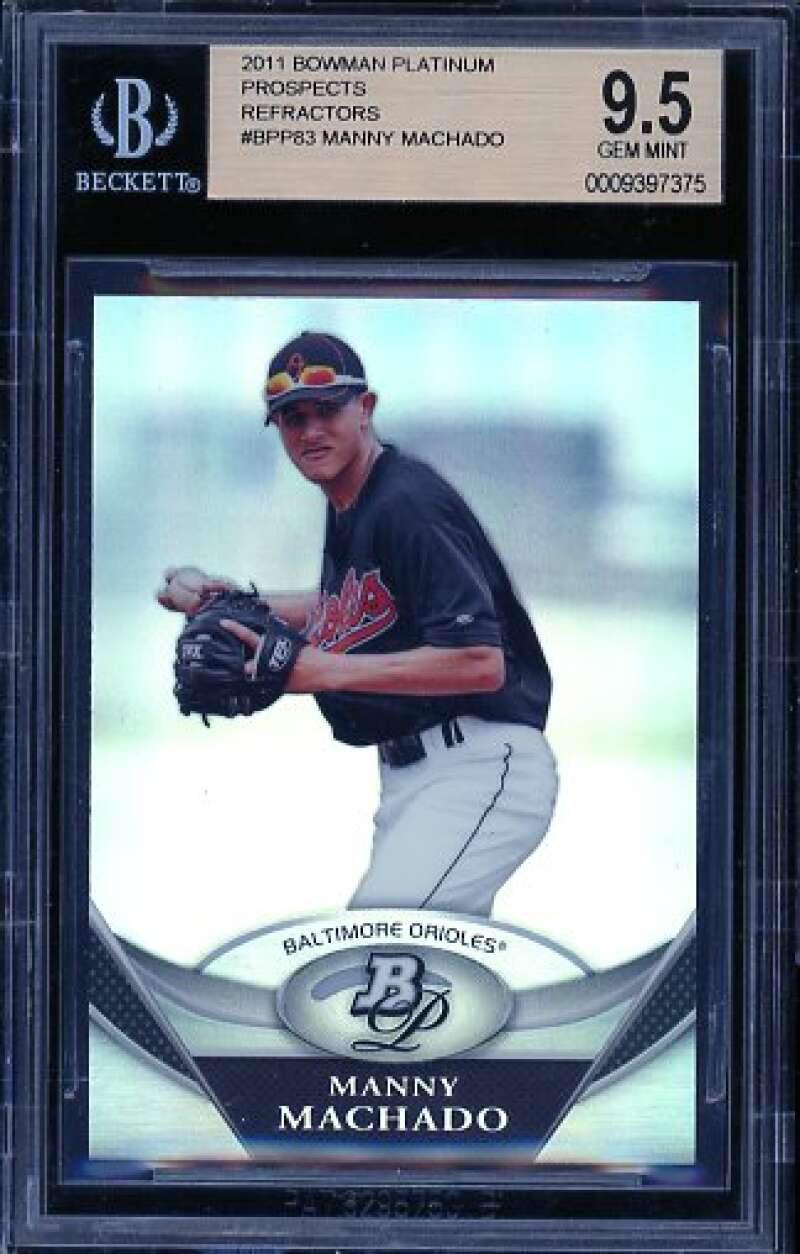 Manny Machado Rookie 2011 Bowman Platinum Prospects Refractors #Bpp83 BGS 9.5 Image 1