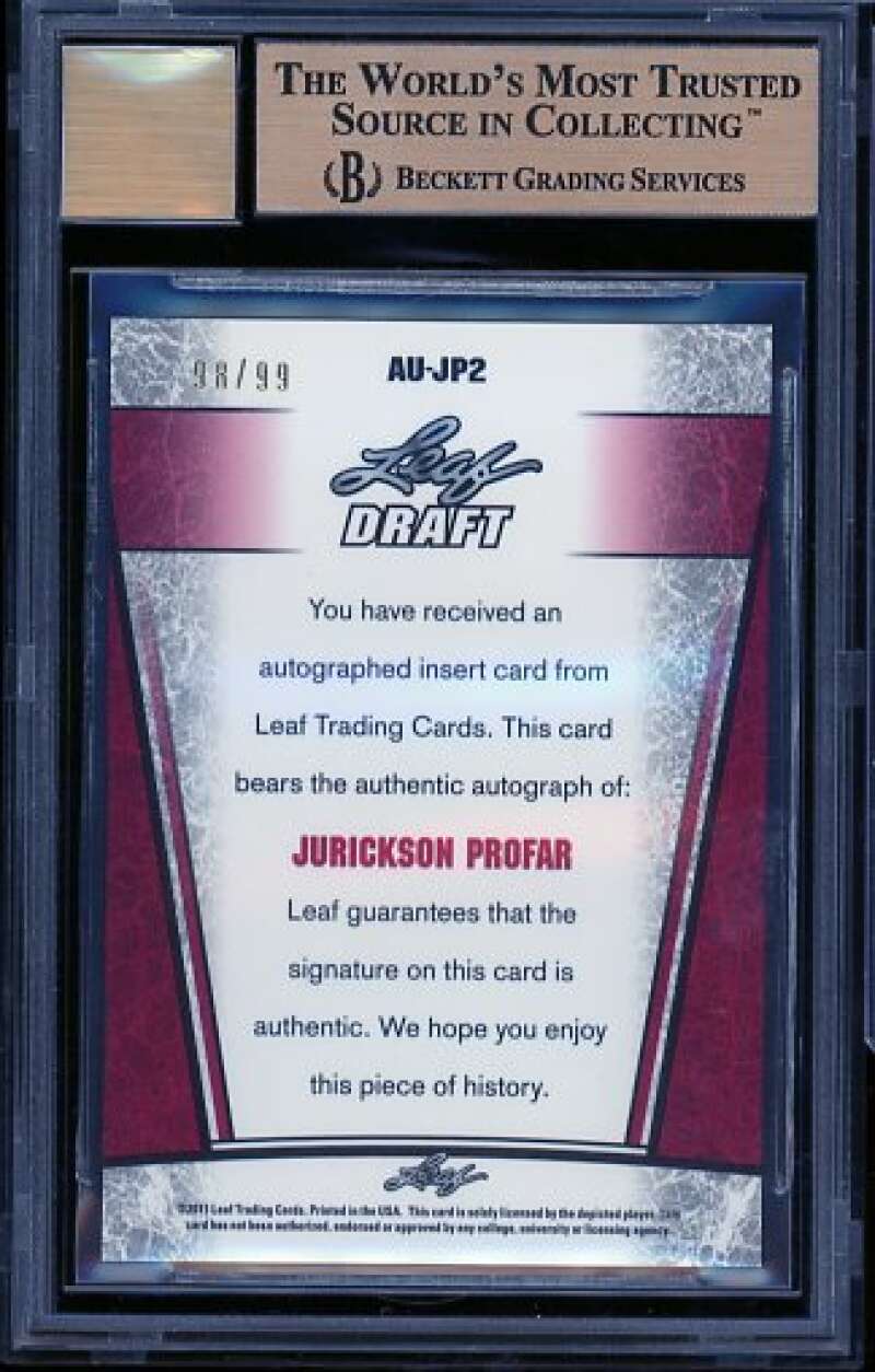 Jurickson Profar Rookie Card 2011 Leaf Metal Draft Prismatic #Jp2 BGS 9.5 Image 2