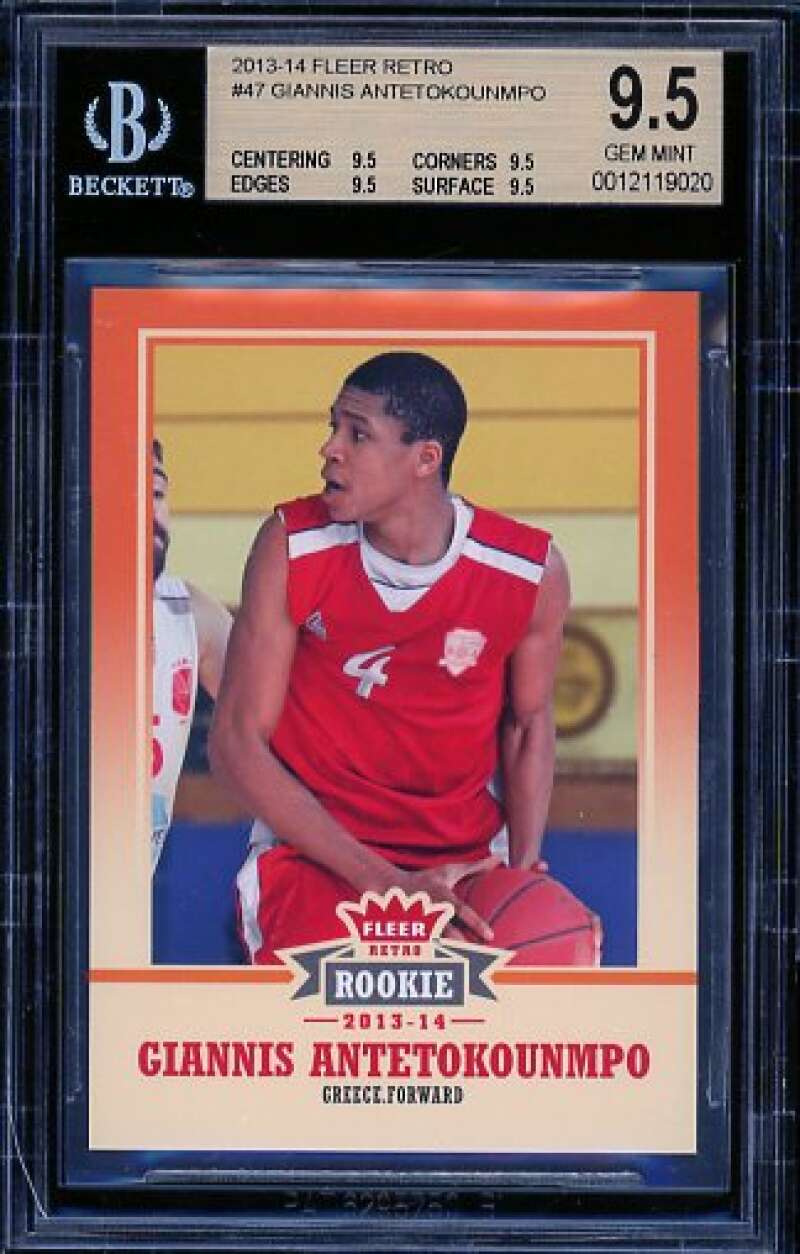 Giannis Antetokounmpo Rookie Card 2013-14 Fleer Retro #47 BGS 9.5 Image 1