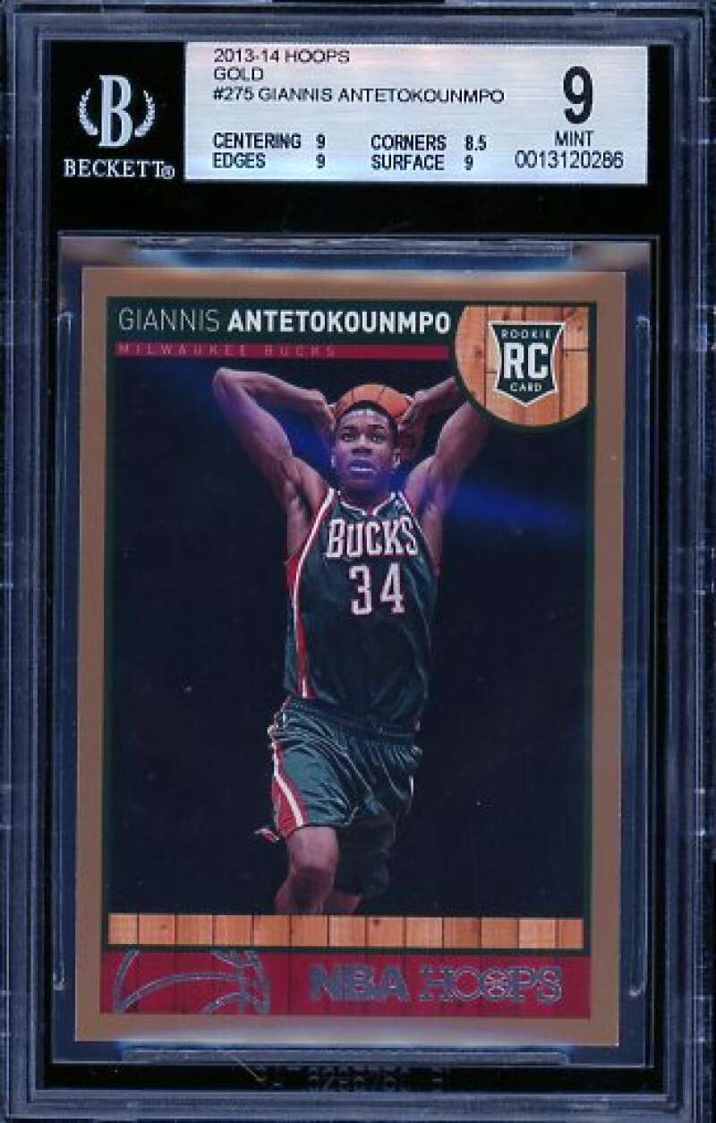 Giannis Antetokounmpo Rookie Card 2013-14 Hoops Gold #275 BGS 9 Image 1