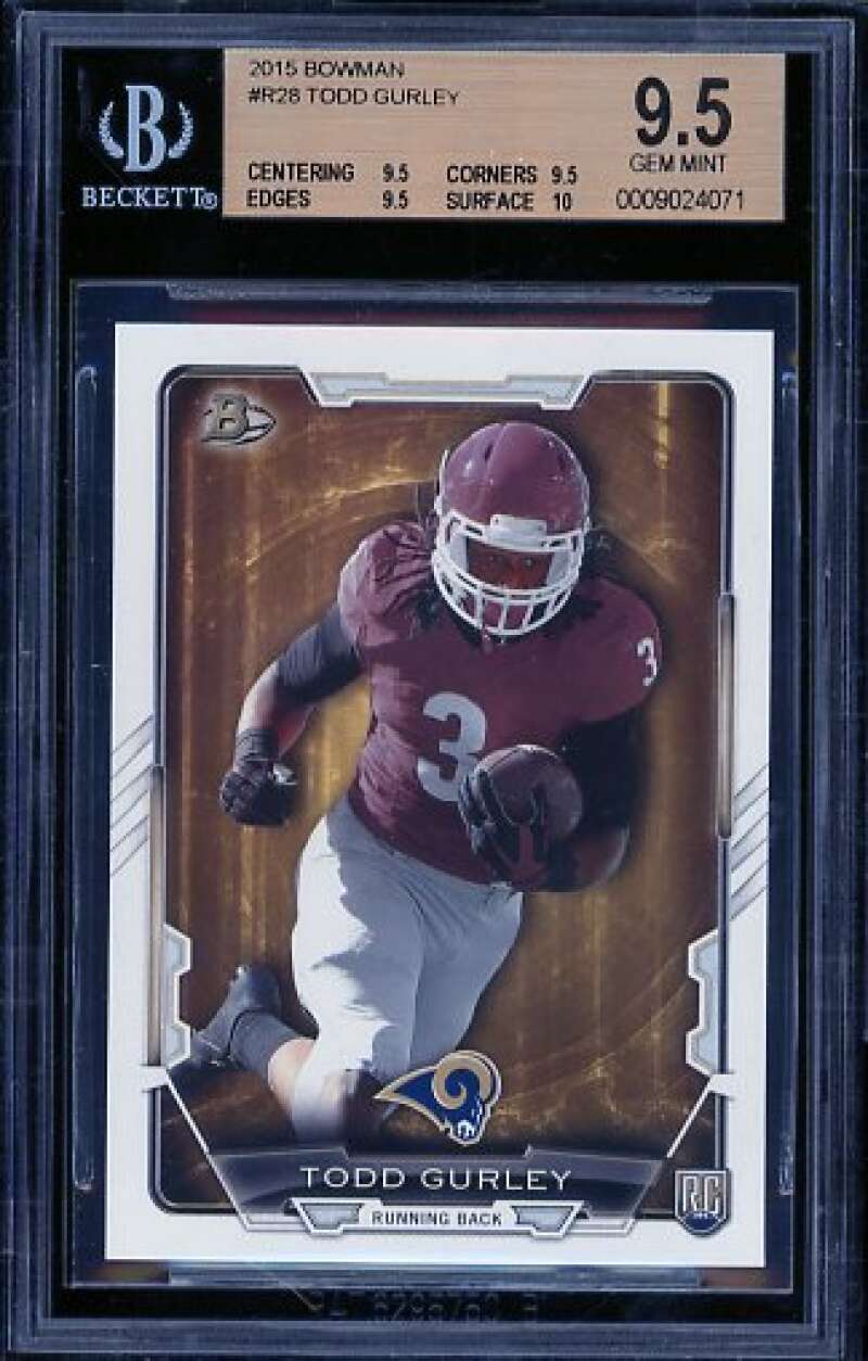 Todd Gurley Rookie Card 2015 Bowman #R28 BGS 9.5 Image 1