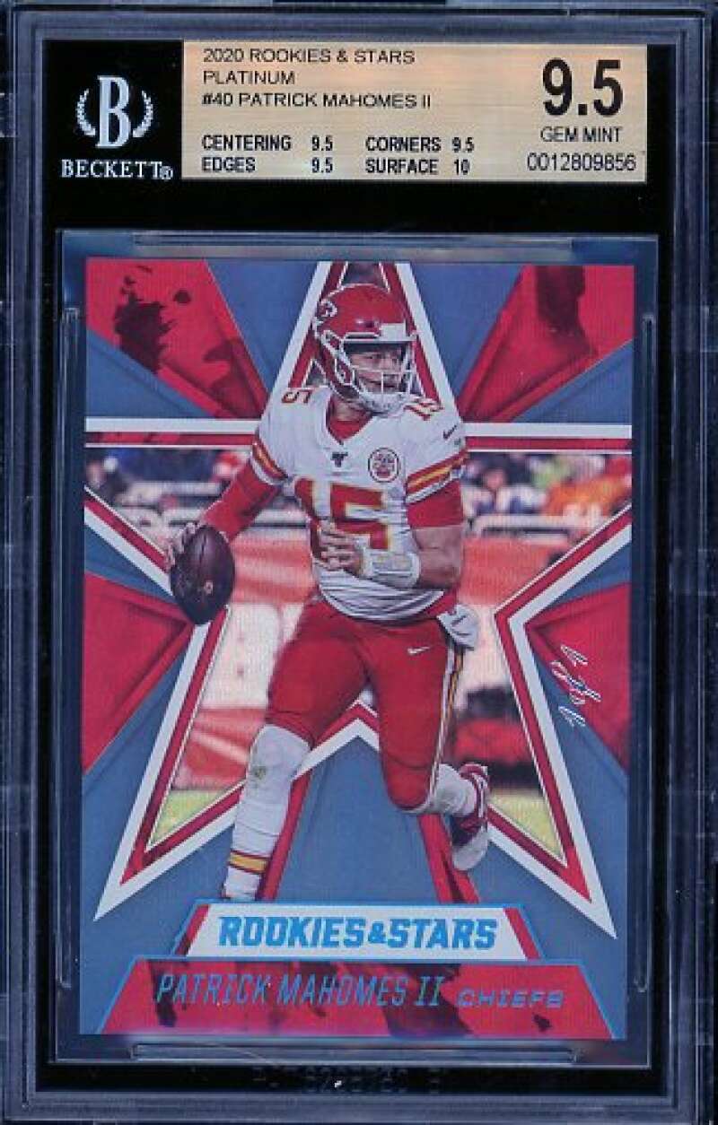 Patrick Mahomes II Card 2020 Rookies Stars Platinum (serial 1 of 1) #40 BGS 9.5 Image 1