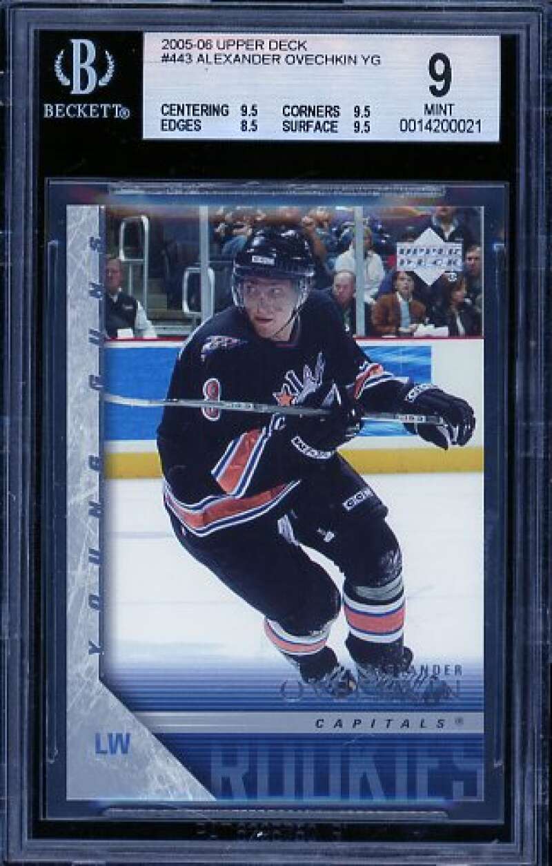 Alexander Ovechkin Rookie Card 2005-06 Upper Deck #443 BGS 9 Image 1