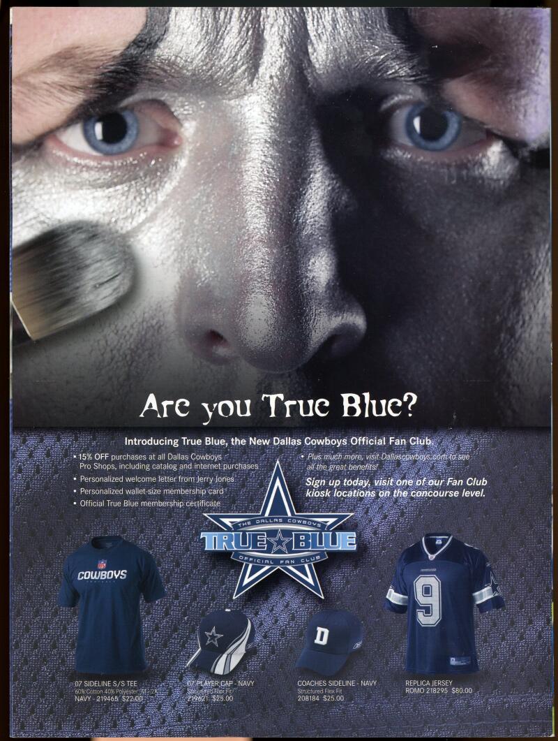 Dallas Cowboys vs New York Giants Holographic Cover Game Day Program 2008 Image 2