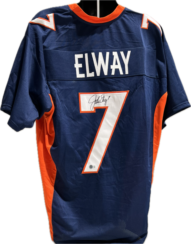 John Elway Autograph Signed Broncos Football Jersey BAS Authentic   Image 1