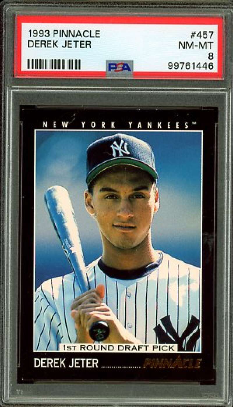 Derek Jeter Rookie Card 1993 Pinnacle #457 PSA 8 Image 1