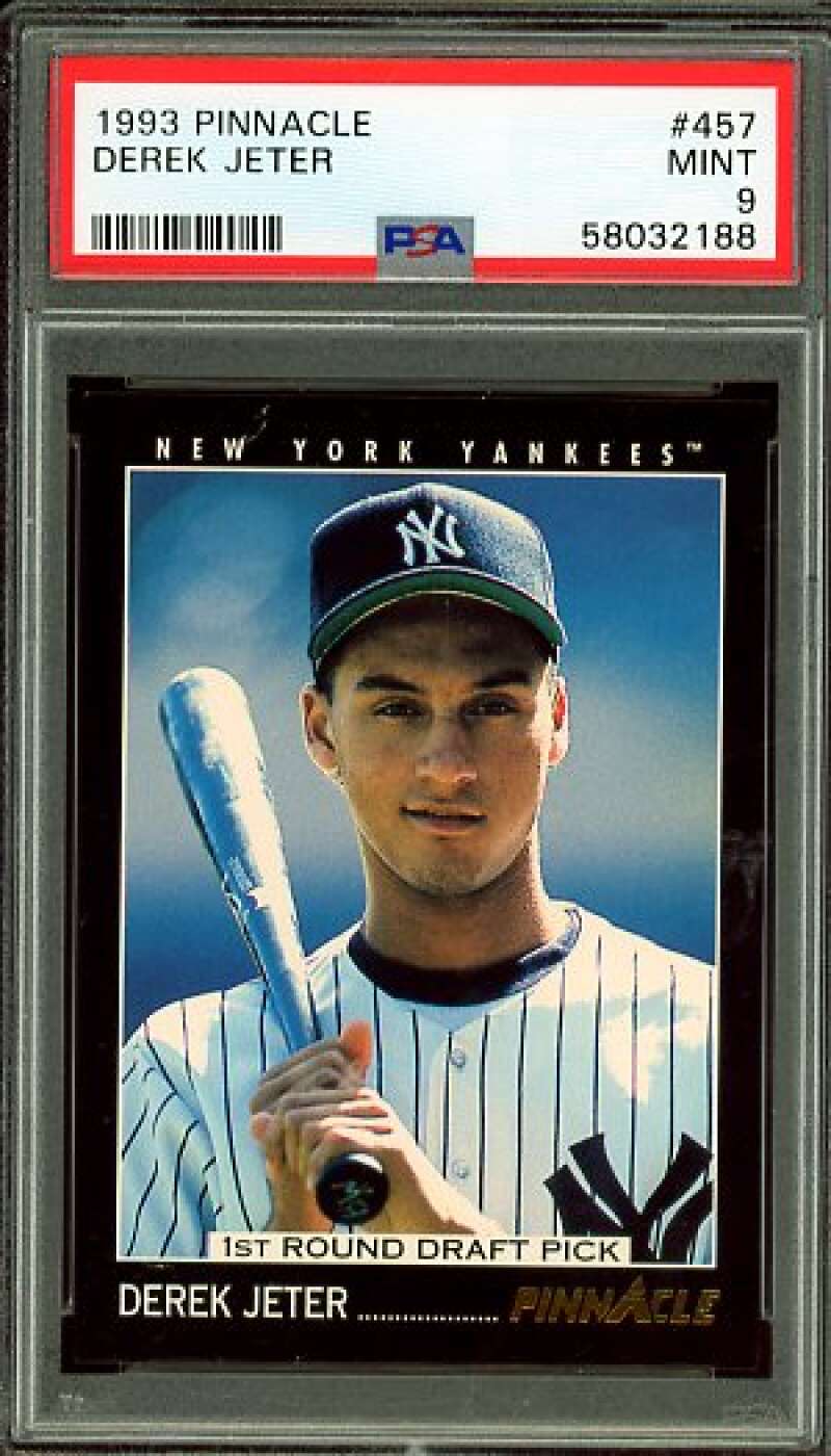 Derek Jeter Rookie Card 1993 Pinnacle #457 PSA 9 Image 1