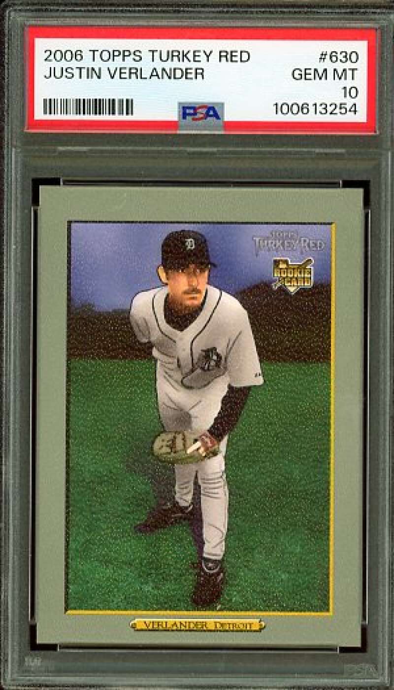 Justin Verlander Rookie Card 2006 Topps Turkey Red #630 PSA 10 Image 1