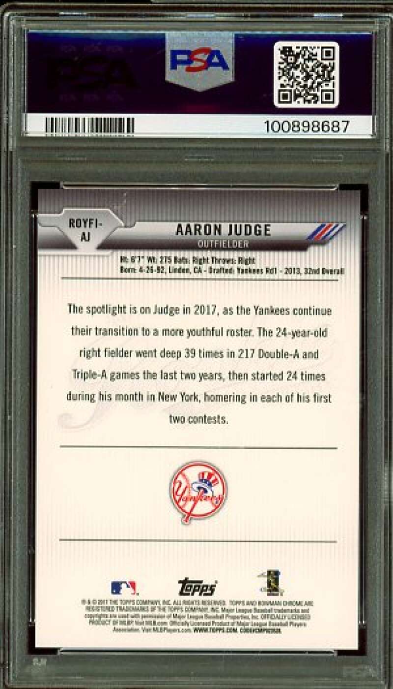 Aaron Judge Rookie Card 2017 Bowman Mega Box Chrome ROY Favorites #AJ PSA 9 Image 2