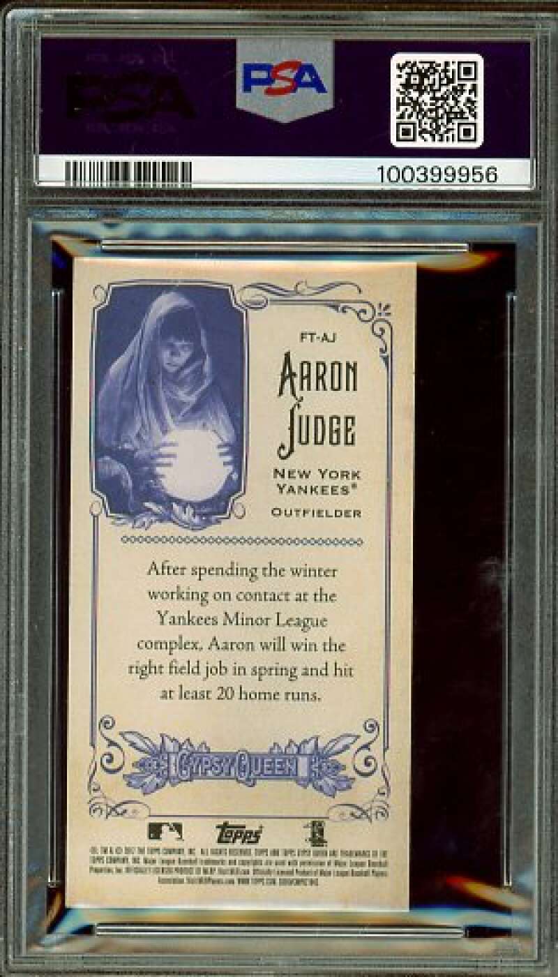 Aaron Judge Rookie Card 2017 Topps Gypsy Queen #Ftaj PSA 9 Image 2