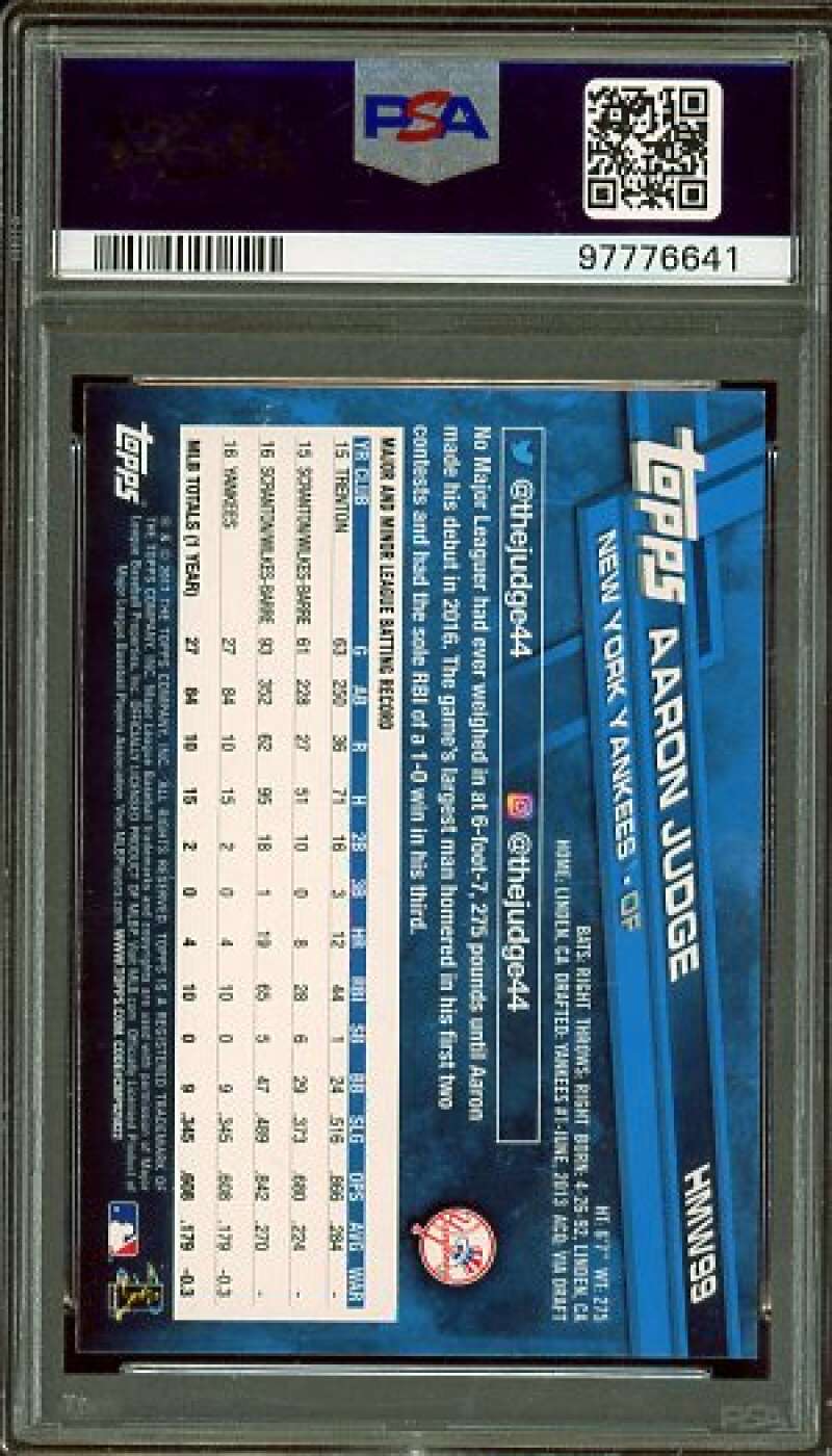 Aaron Judge Rookie Card 2017 Topps Holiday #99 PSA 9 Image 2